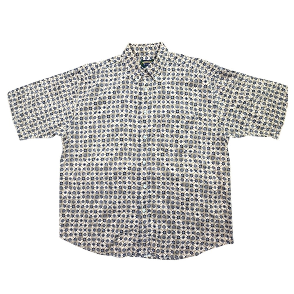 Vintage Cambridge Classics Men's‎ L Short Sleeve Button Down Shirt